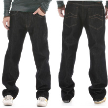 Wholesale 2017 Basic Men′s Black Cotton Loose Jeans